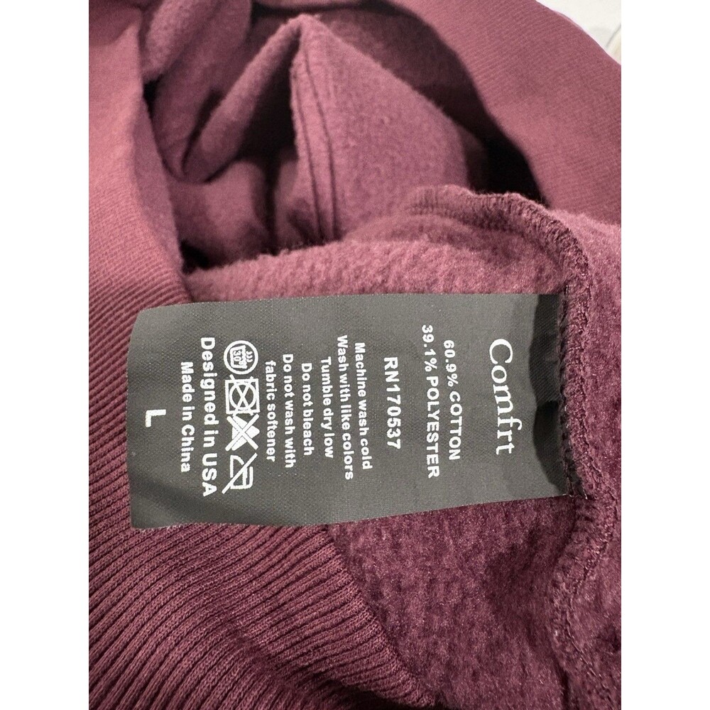 Comfrt Affirmation Collection Volume 9 Hoodie Mega Maroon Purple Burgundy Size L - Picture 16 of 16
